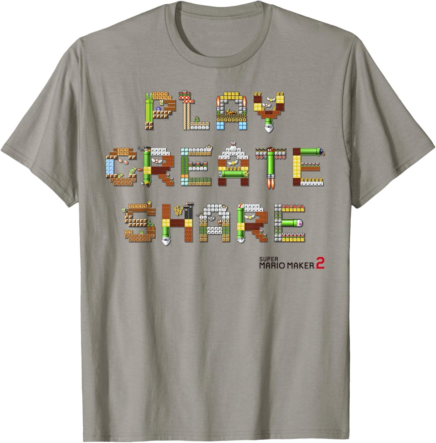 Super Mario Maker 2 Play Create Share Block Build-Up Apparel | US Viral Style | Aesthetic Fit