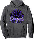 Cougar Purple Black Cheetah School Sports Fan Team Spirit Pullover Hoodie Hoodie Streetwear Style US Top Pick