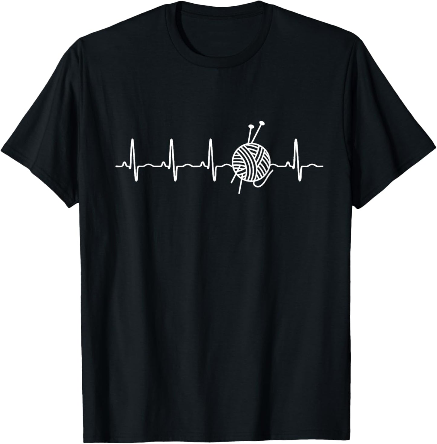 Funny Yarn Heartbeat T-Shirt Gift Tee for Knitters T-Shirt | Premium Quality | Perfect for Crafters