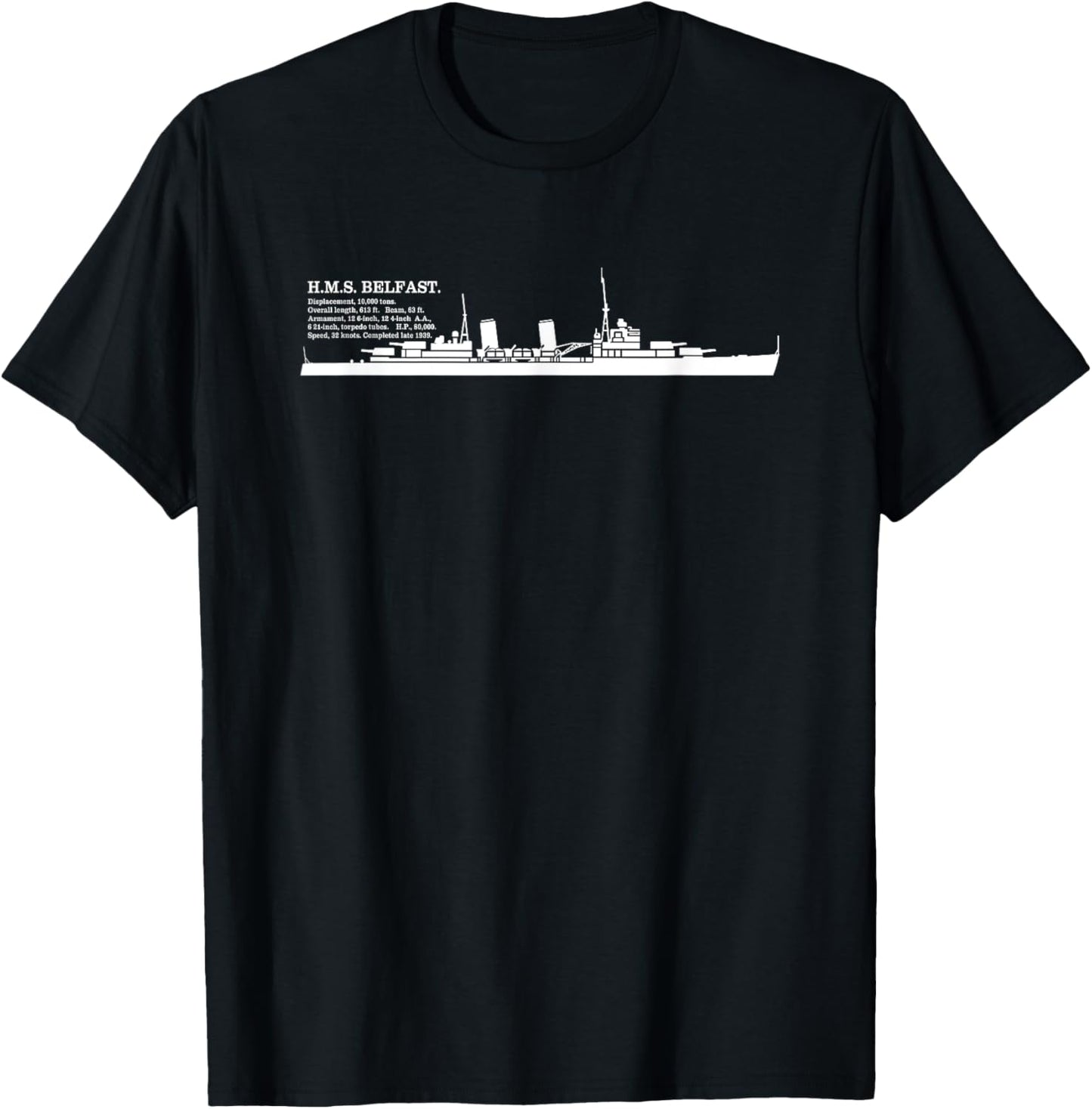 HMS Belfast British WW2 Cruiser Ship Infographic Apparel | Best Seller Pick | Must-Have Style