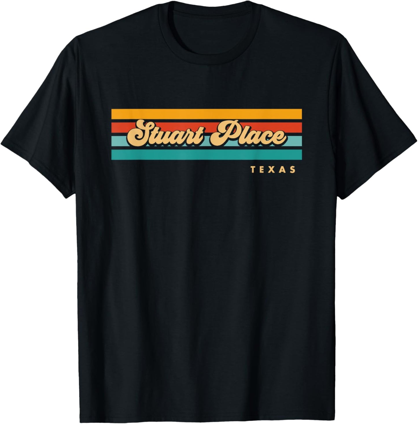 Vintage Sunset Stripes Stuart Place, Texas Apparel | Google Shopping Optimized | Daily Wear Essential