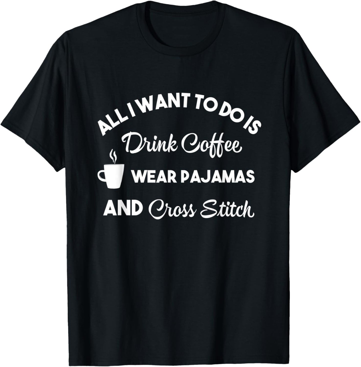 Womens Cross Stitch Coffee Pajamas Funny Crafts Yarn Knit Yarn Supply | High Search Volume | Customer Favorite