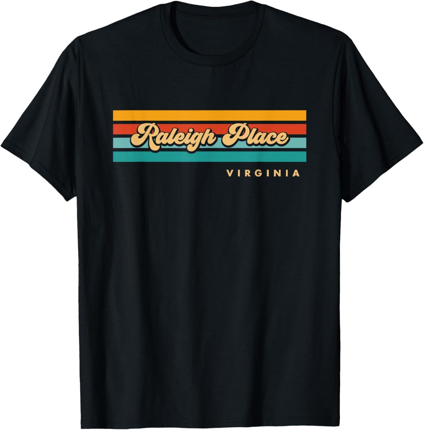 Vintage Sunset Stripes Raleigh Place, Virginia Apparel | High Search Volume | Top Rated Comfort