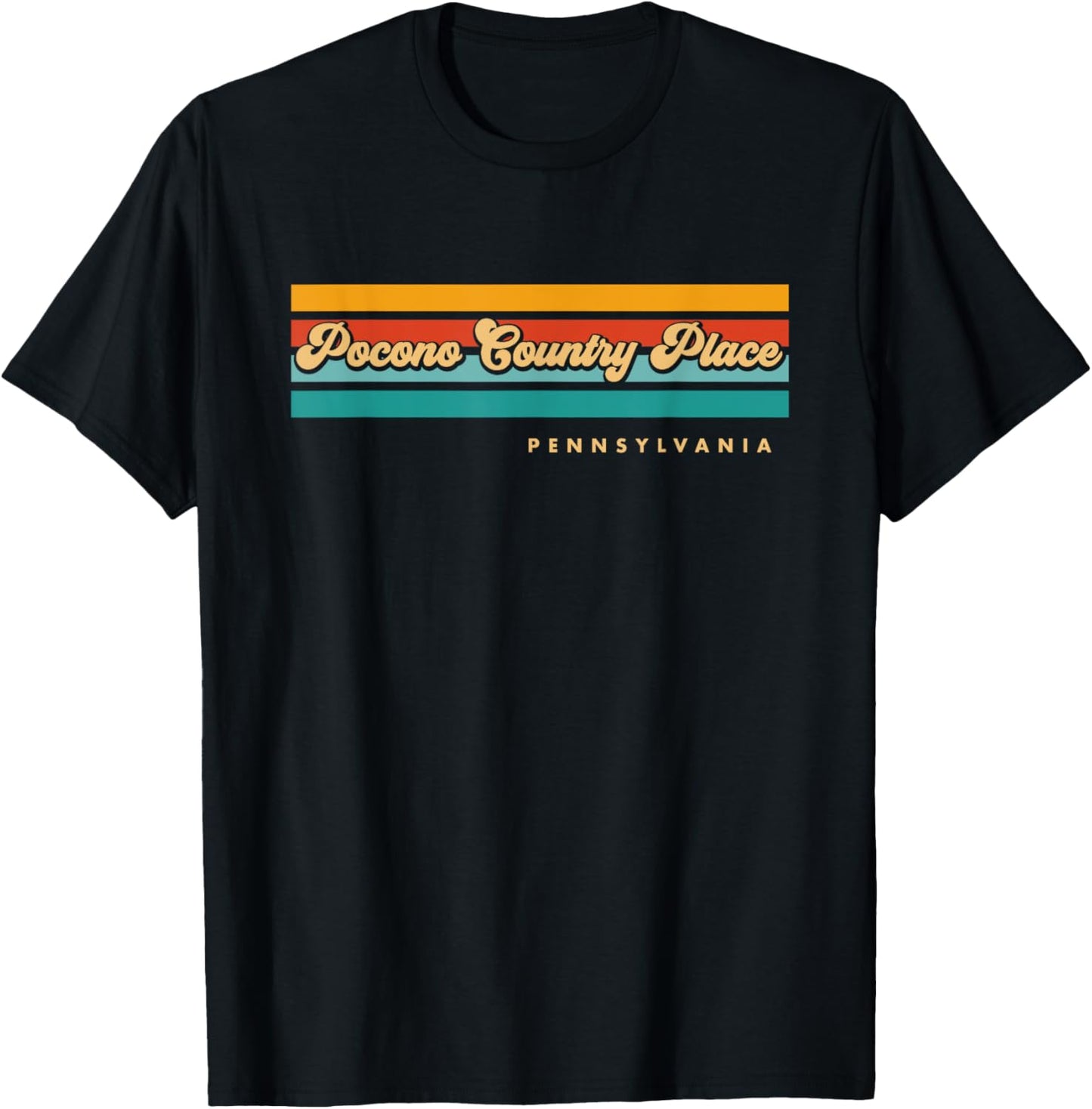 Vintage Sunset Stripes Pocono Country Place, Pennsylvania Apparel | Top Conversion Title | High CTR Boost