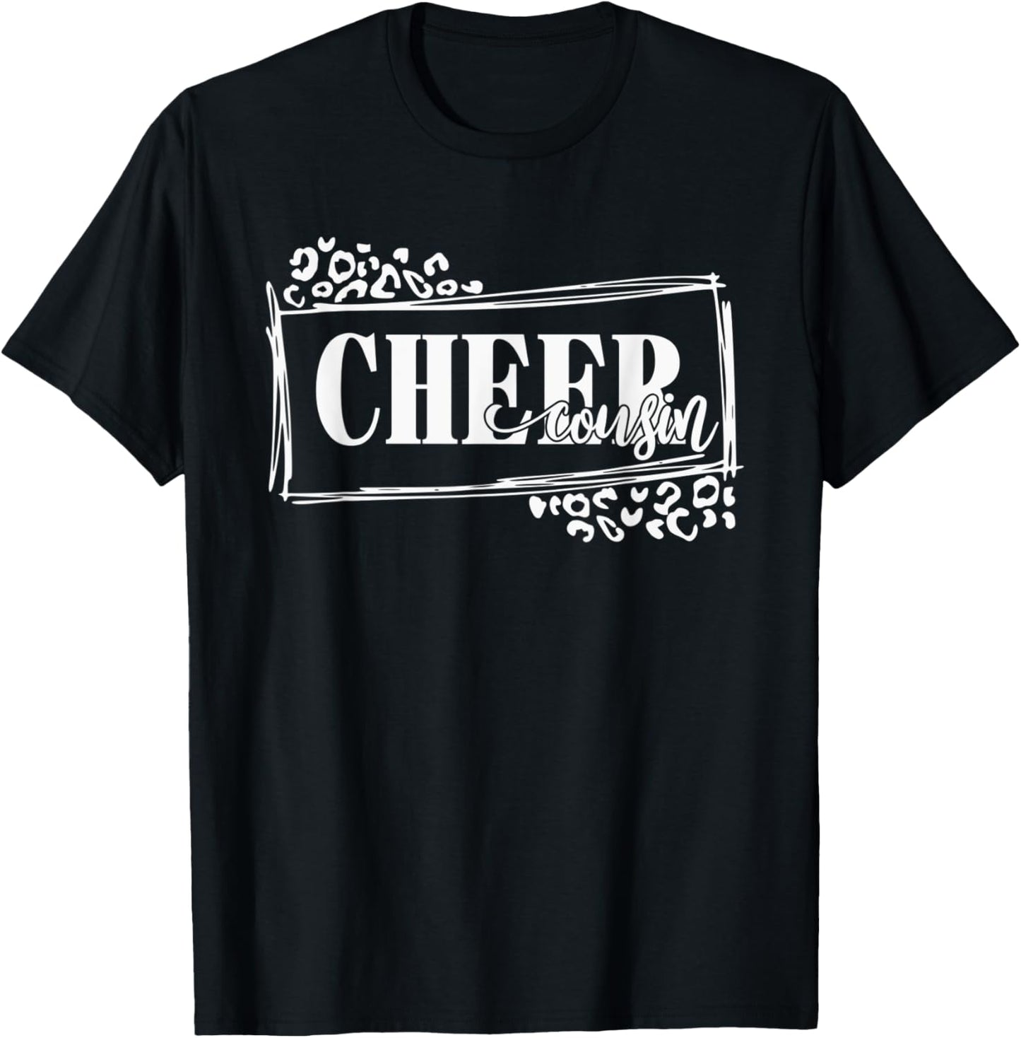 Womens Cheer Cousin Shirt Cheetah Leopard Accent T Shirt Comfort Fit Best Seller Look