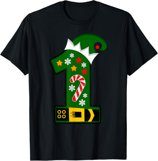 1 Year Old Christmas ELF 1st Birthday Kids Cute Tee Funny Apparel | Premium Quality | Top Rated Comfort
