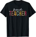 French Teacher Life Leopard Educator Appreciation Apparel Comfort Fit Best Seller Look