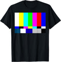 Retro 90s 80s 70s Filmmaker Gifts Off Air Tv Color Bars Unisex Adult T-Shirt Black Small Classic Fit Short Sleeve T-Shir...