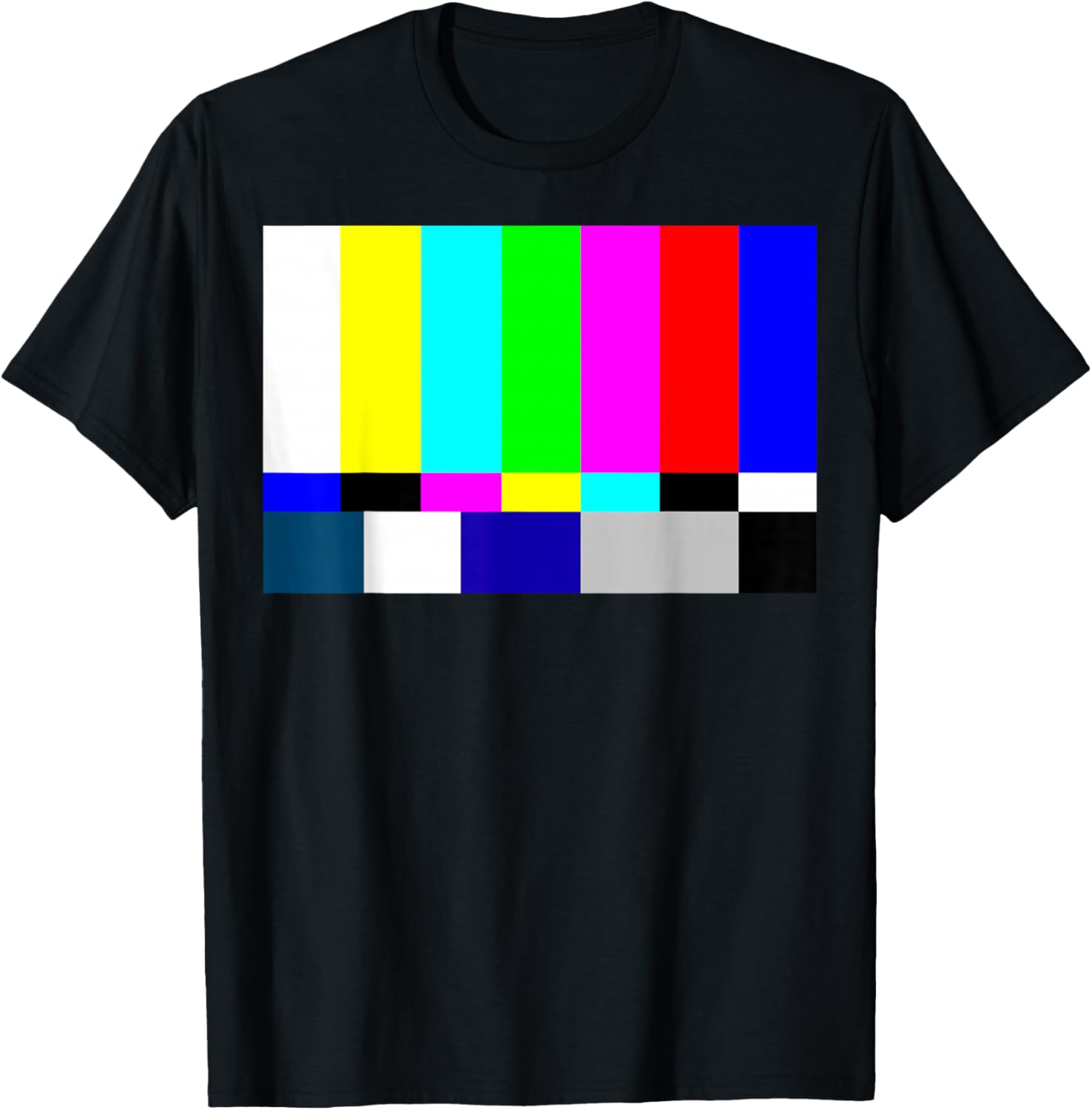 Retro 90s 80s 70s Filmmaker Gifts Off Air Tv Color Bars Unisex Adult T-Shirt Black Small Classic Fit Short Sleeve T-Shir...