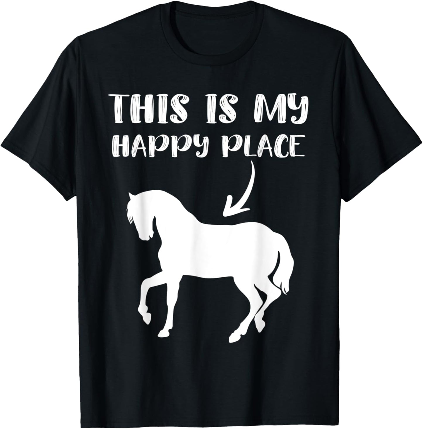 This Is My Happy Place, Cute Horse Tee for Animal Lovers Apparel | High Search Volume | Aesthetic Casual Look
