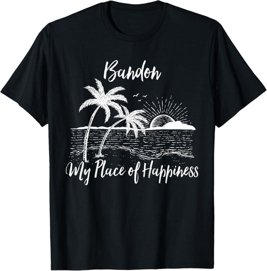 Oregon Beach My Place Of Happiness - Bandon Men Women Kids Apparel | High Search Volume | Daily Wear Essential