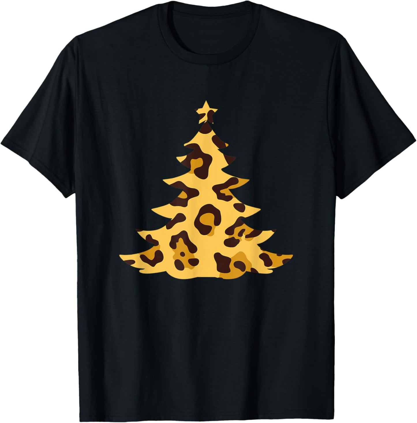 Leopard Cheetah Print Christmas Tree Cute Womens Winter Apparel Comfort Fit Everyday Wear