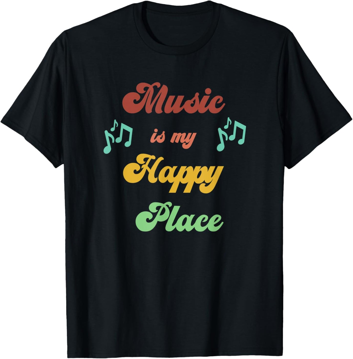 Vintage Music is my Happy Place Retro Music Lover Musician Apparel | Top Conversion Title | Aesthetic Casual Look