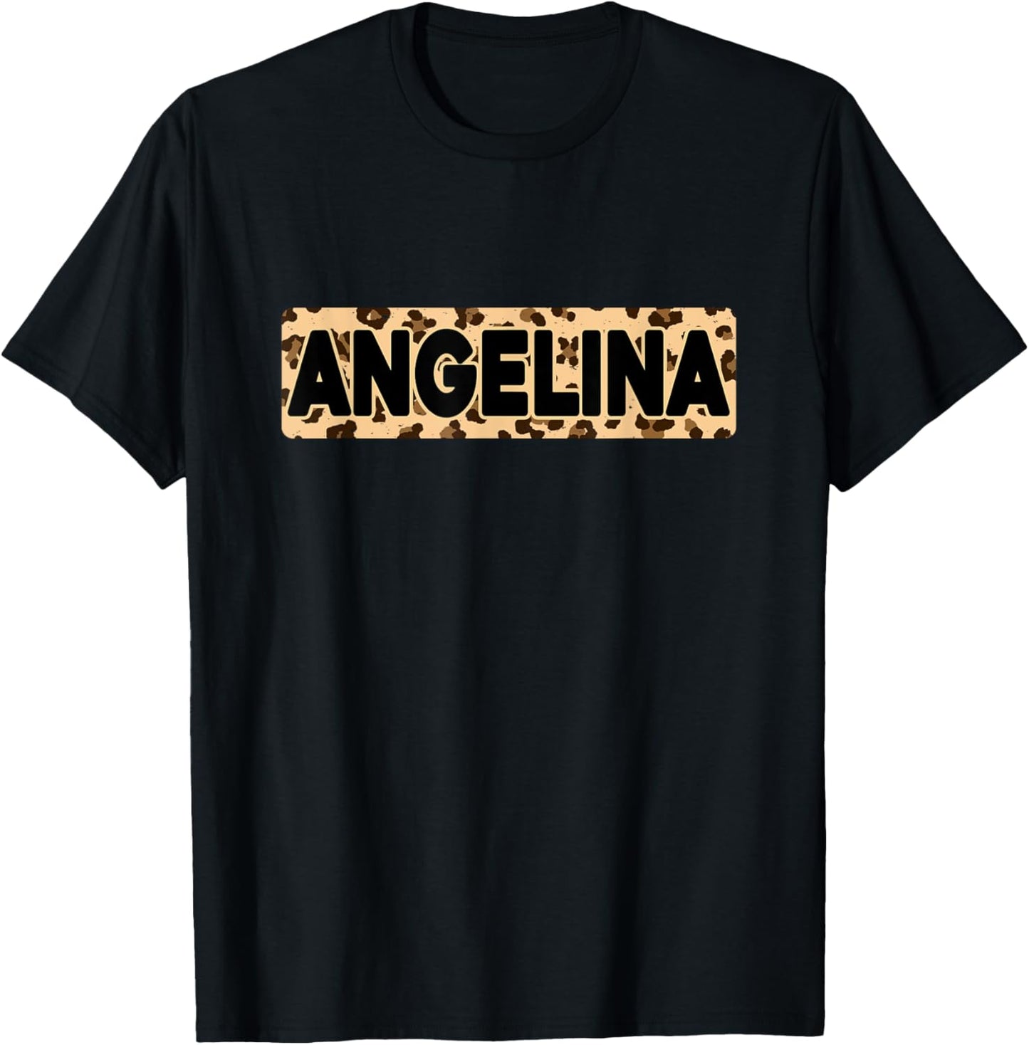 Funny Angelina Leopard Print Personalized Name Angelina Apparel Viral TikTok Find Fan Favorite