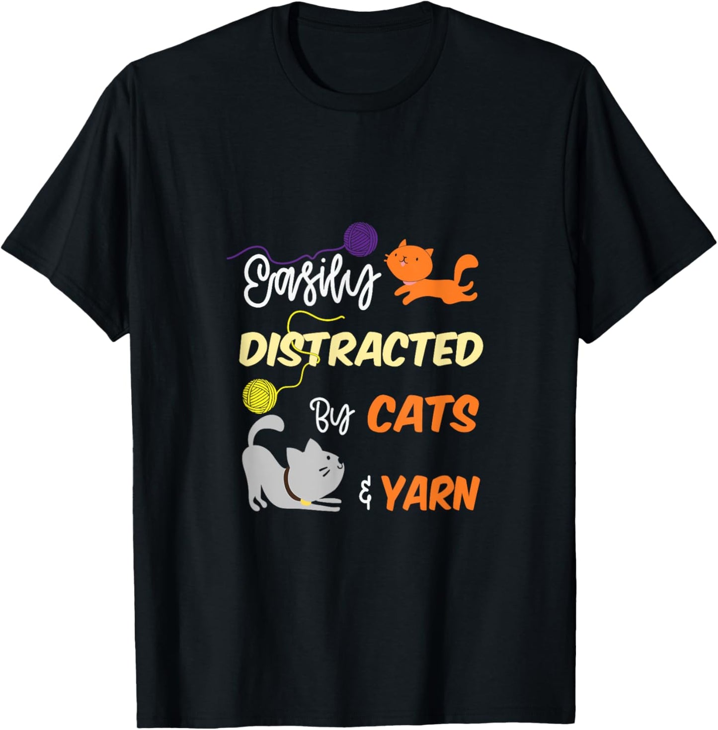 Easily Distracted By Cats Yarn Quilter Knitter Yarn Supply | High Search Volume | Customer Favorite