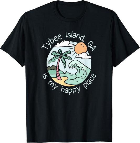 Cute Beach Motiv My Happy Place - Tybee Island Men Women Kids Apparel | US Viral Pick | Daily Wear Essential
