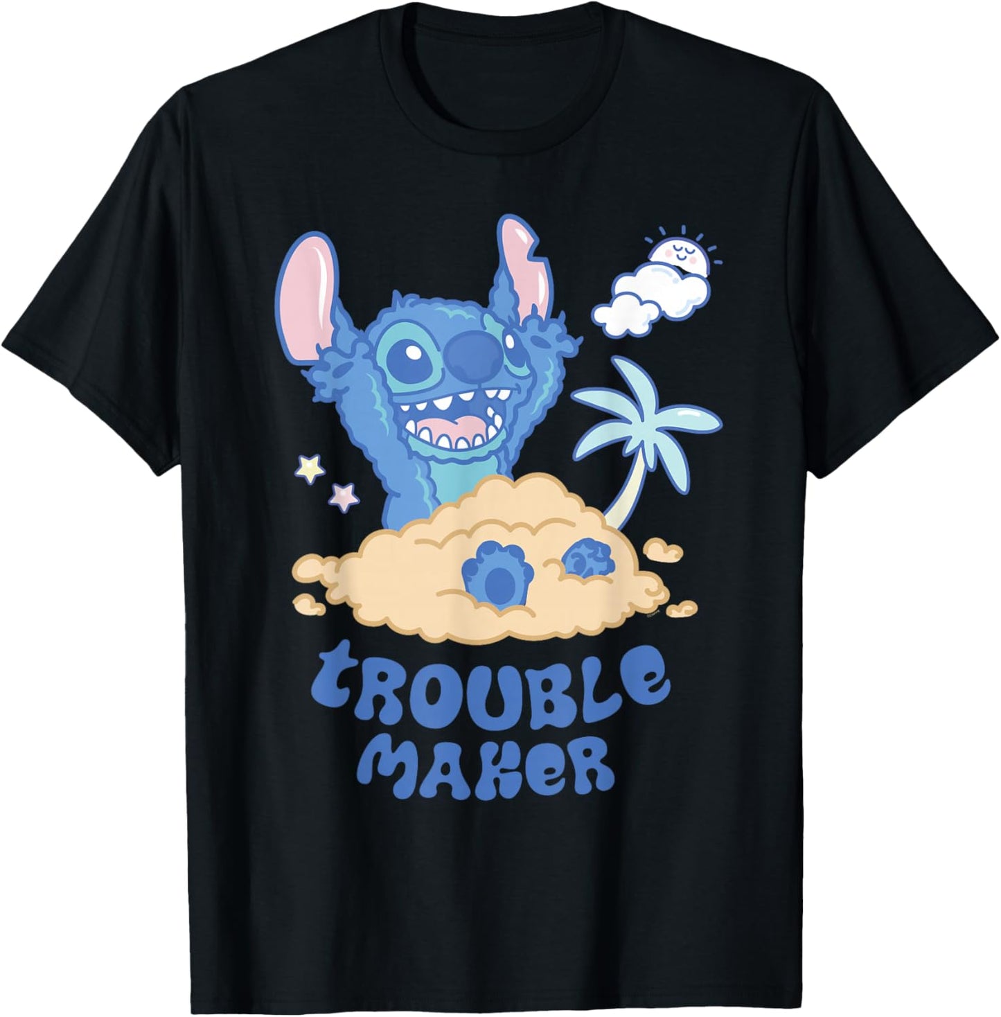 Disney Stitch Fluffy Summer Beach Sand Pile Trouble Maker Apparel | Trending 2025 | Must-Have Style