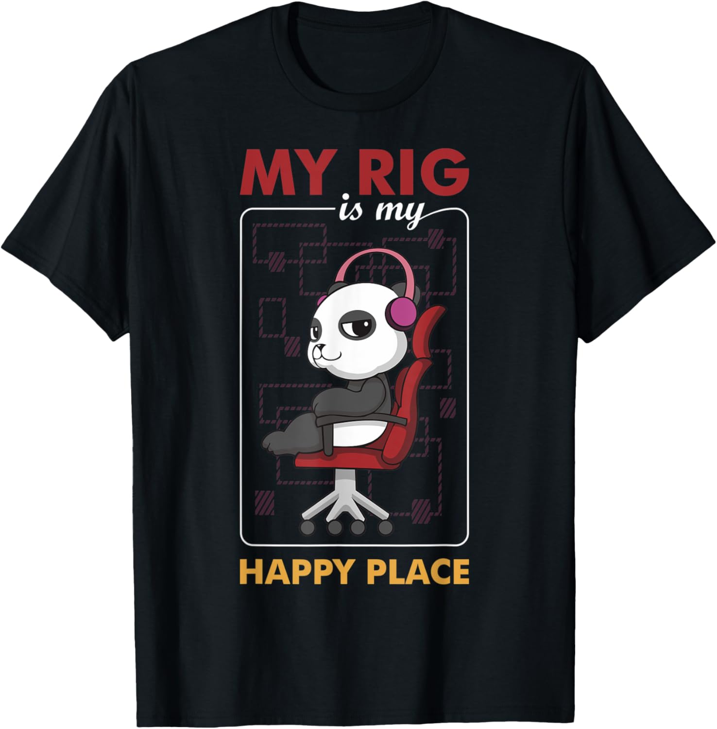 My Rig Is My Happy Place Gamer Panda Bear Video Gaming Apparel | Google Shopping Optimized | Customer Favorite