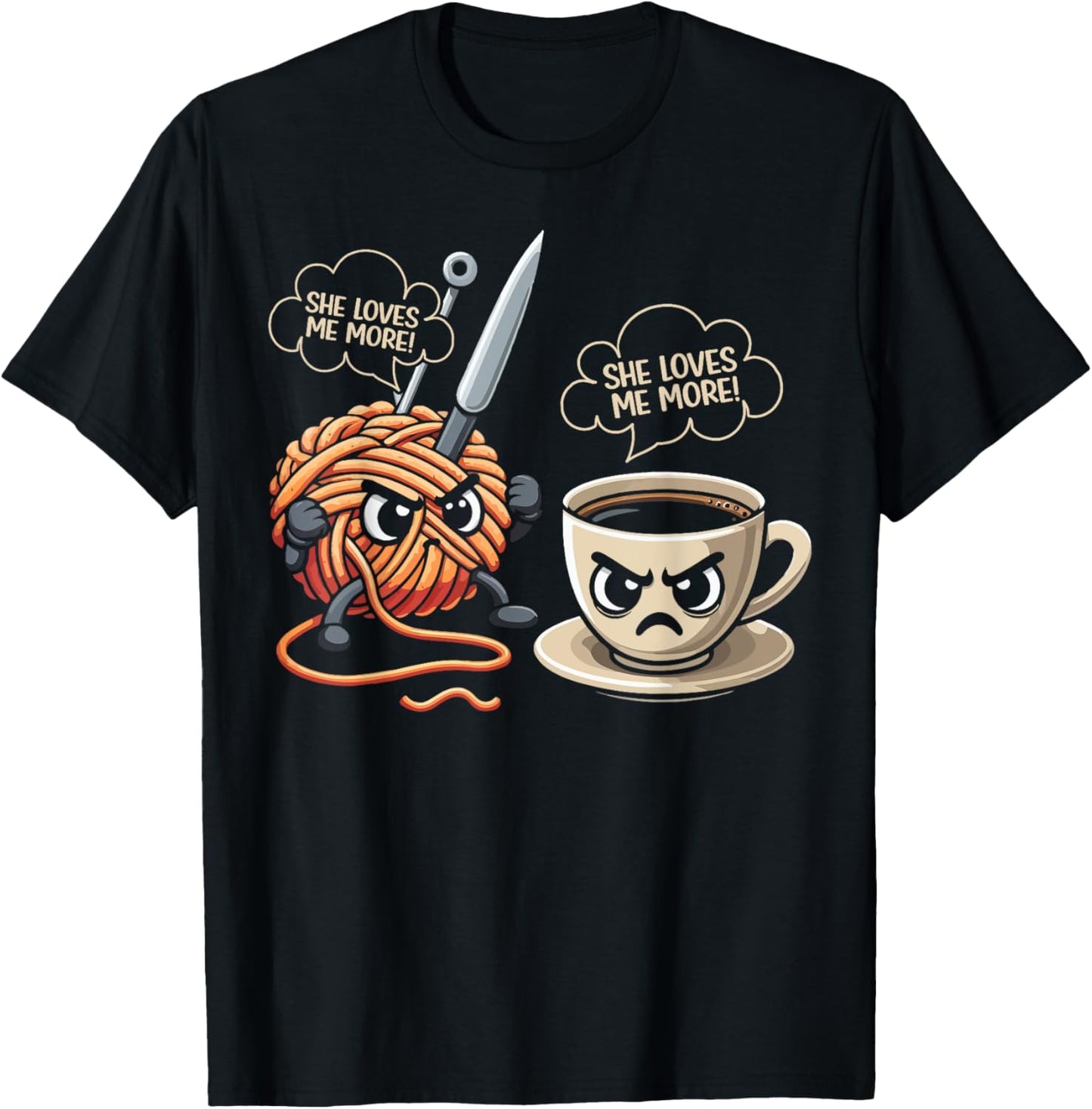 She Loves Me More Yarn Coffee Funny Crocheter Crocheting Yarn Supply | Trending 2025 | Perfect for Crafters