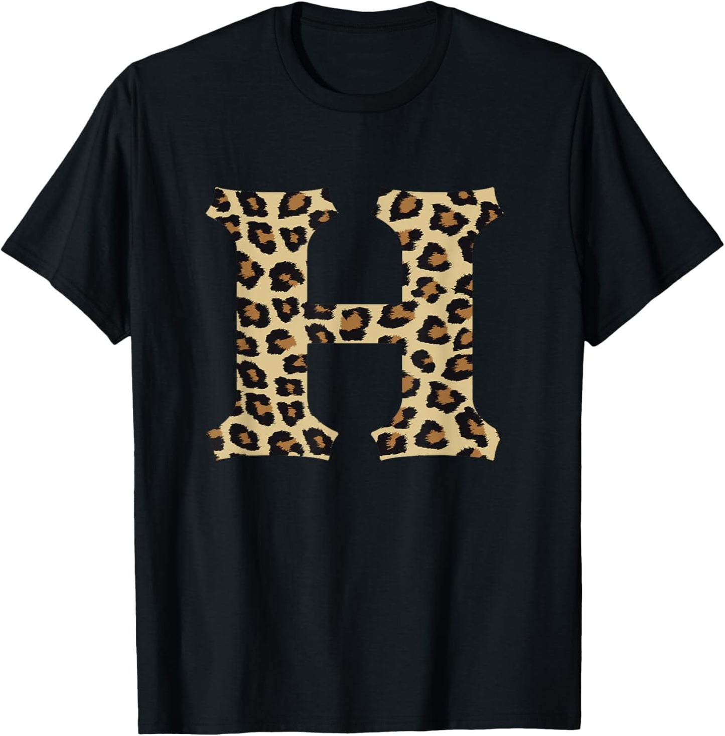 Leopard Cheetah Print Letter H Initial Rustic Monogram Gift Apparel Streetwear Style Gift Ready