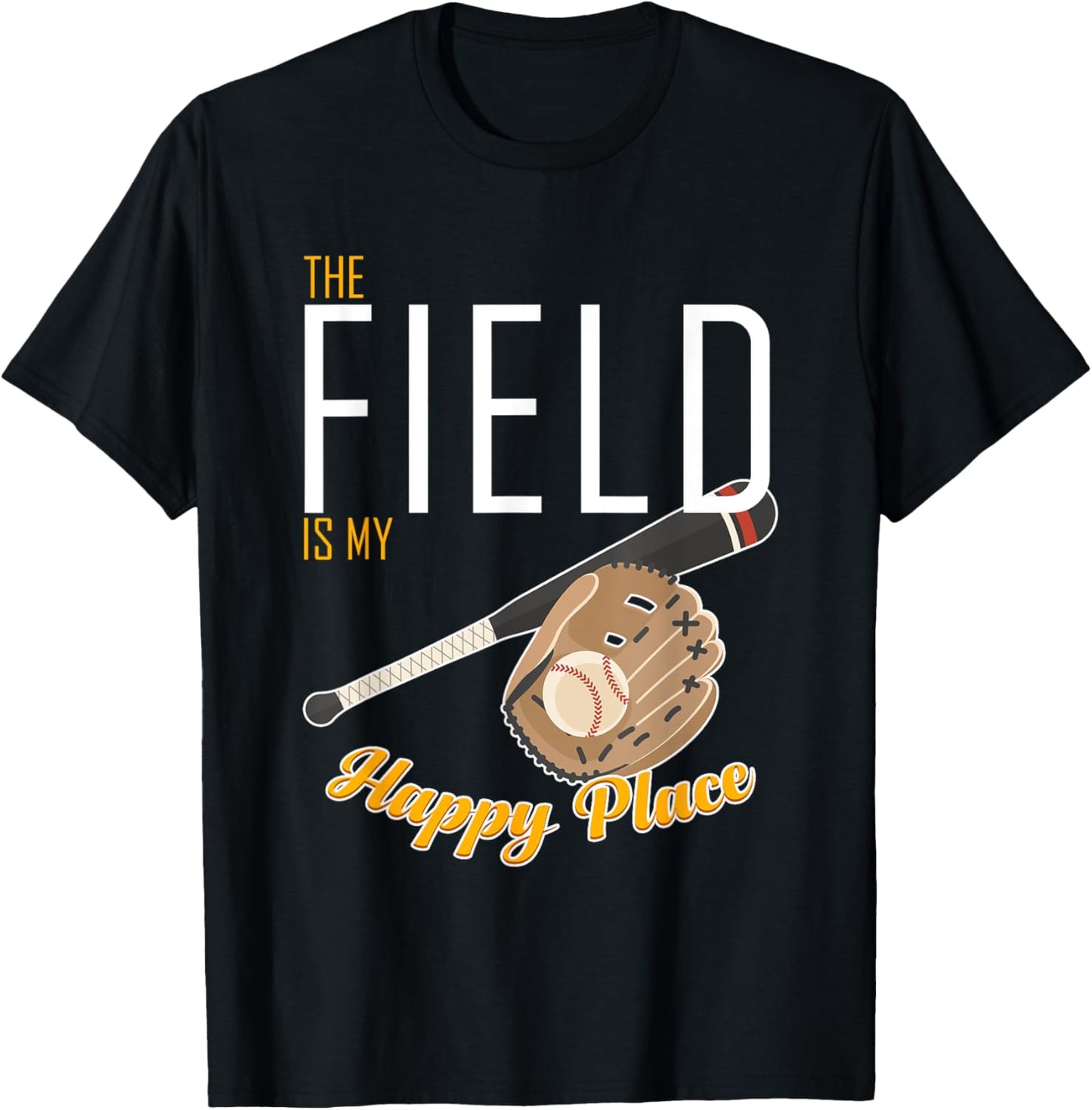 The Field is My Happy Place Softball Baseball Tshirt T-Shirt | Google Shopping Optimized | Aesthetic Casual Look