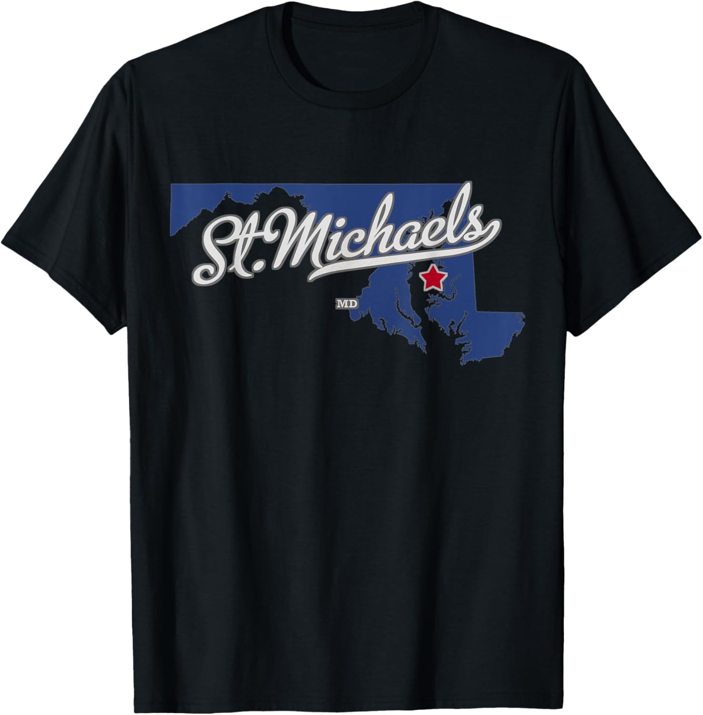 St.Michaels Maryland MD Map Apparel | US Best Seller