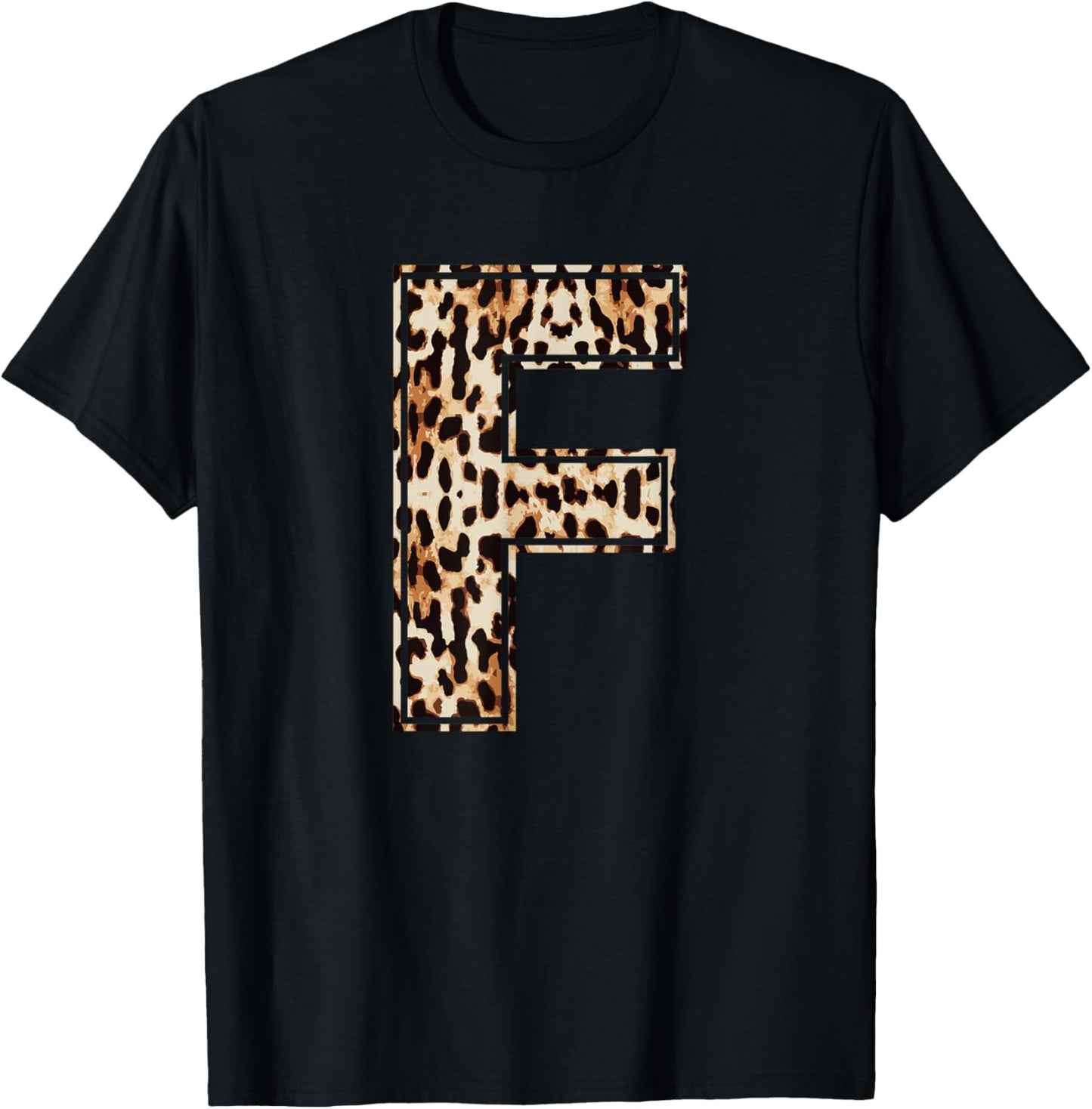 Cool Letter F Initial Name Leopard Cheetah Print Apparel Comfort Fit Fan Favorite