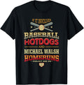 Baseball, Hotdogs and Michael Walsh Prospect Baseball Fan Apparel | Perfect Gift Idea