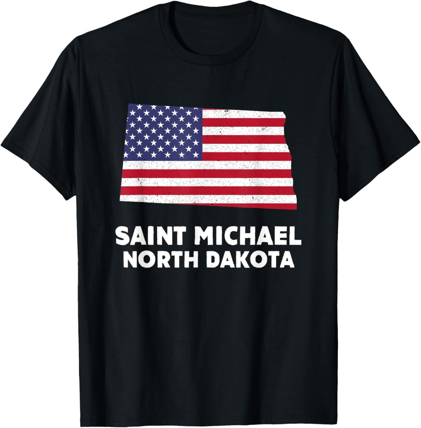 Distressed Patriotic USA Flag Saint Michael, North Dakota Apparel | Perfect Gift Idea