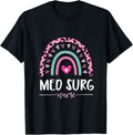 Med Surg Nurse Leopard Rainbow Heart Cheetah Print Apparel Trending US Everyday Wear