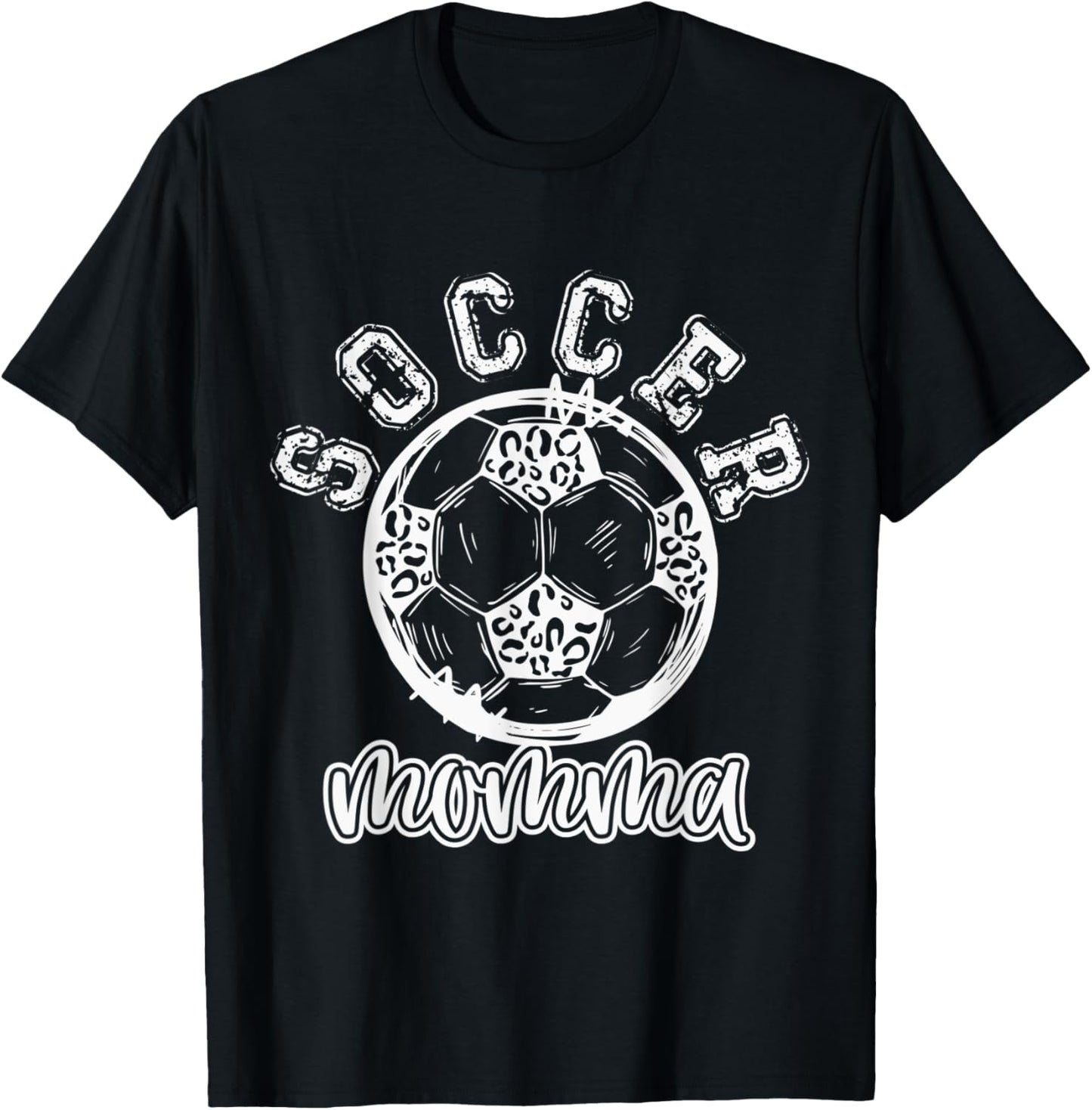 Soccer MOMMALeopard Cheetah Print Retro Trendy Cute Apparel Streetwear Style Everyday Wear