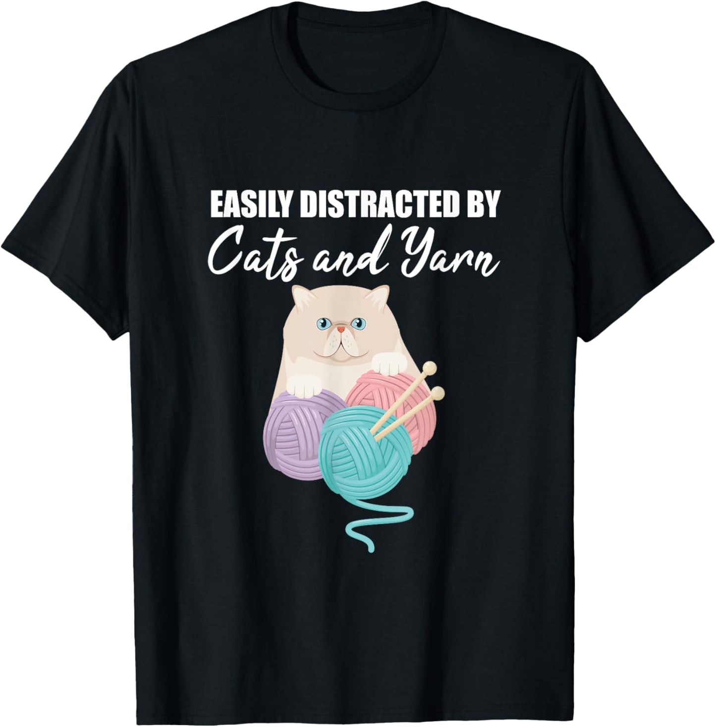 Cat Lover Crocheting Easily Distracted By Cats And Yarn Yarn Supply | Trending 2025 | Perfect for Crafters