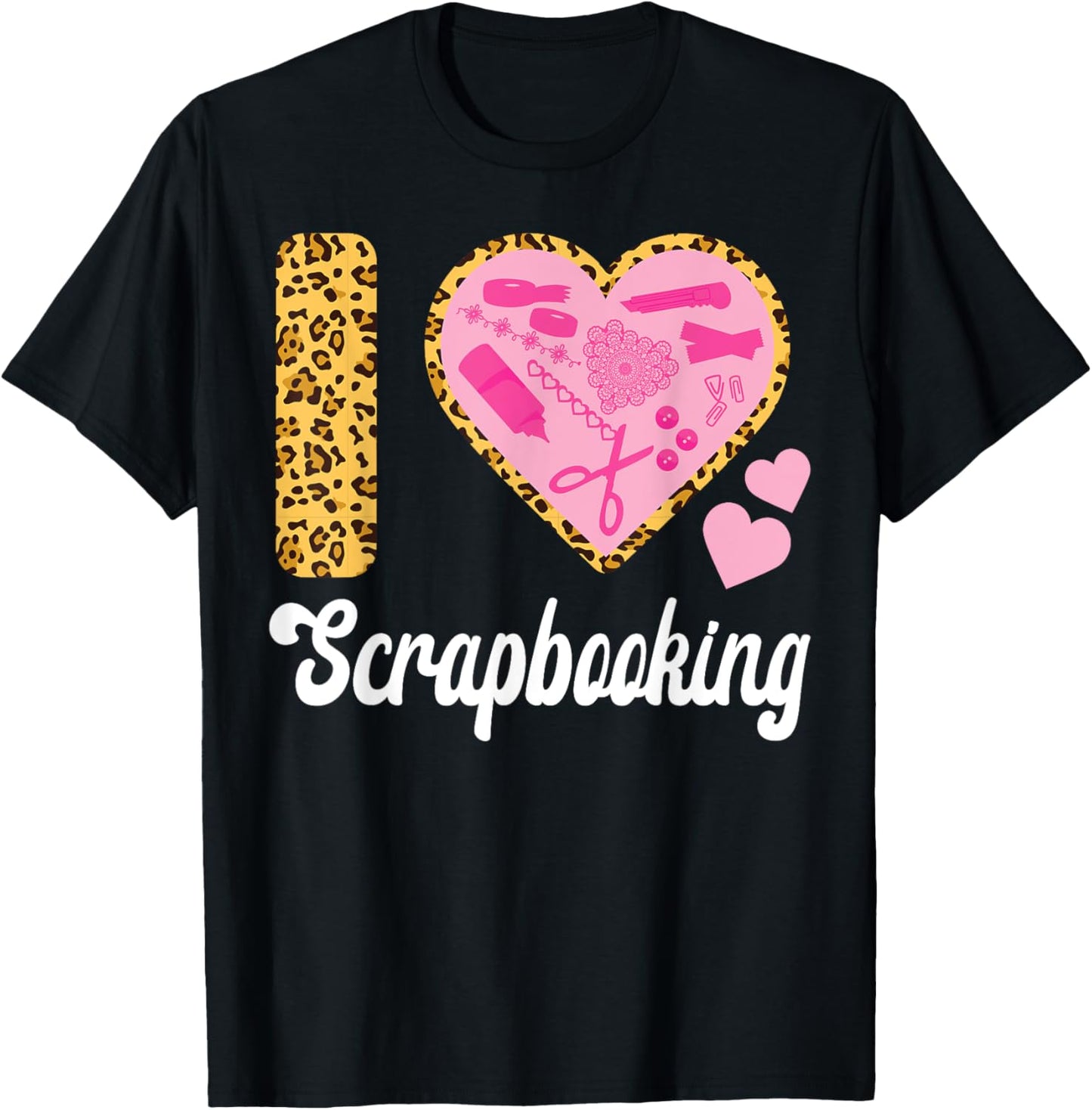 Scrapbooking Leopard Cheetah Heart I Love Scrapbooking Apparel Premium Print Everyday Wear