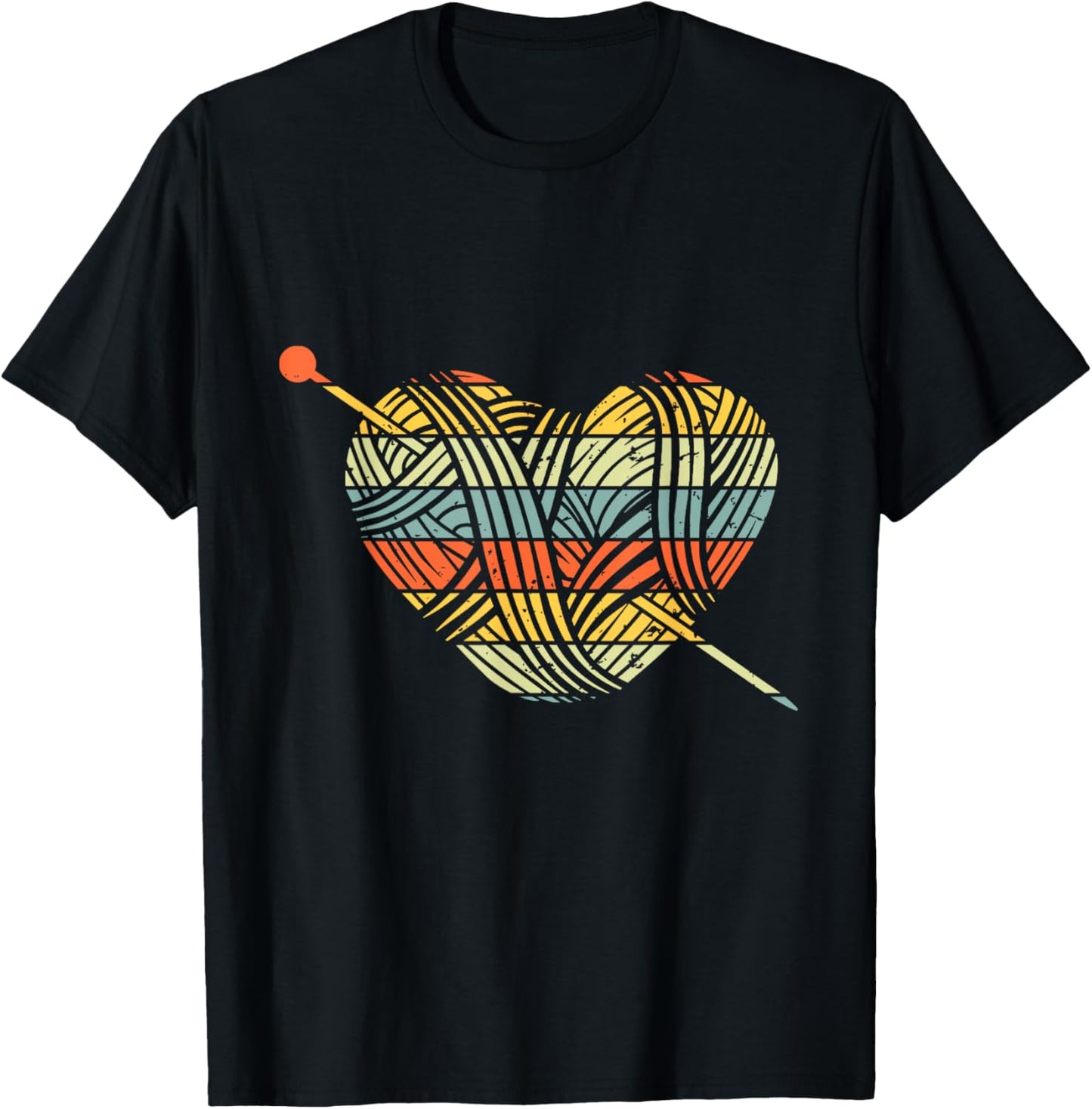 Knitting Crochet Lover Heart Retro Sunset Yarn Knitter Yarn Supply | Viral US Pick | Best Seller Choice