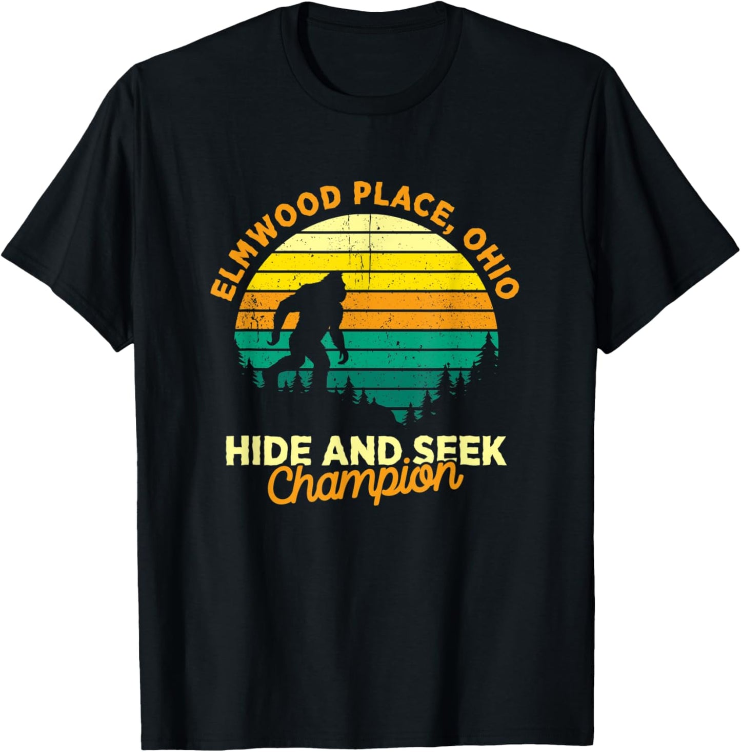 Retro Elmwood Place, Ohio Big foot Souvenir Apparel | High Search Volume | Aesthetic Casual Look