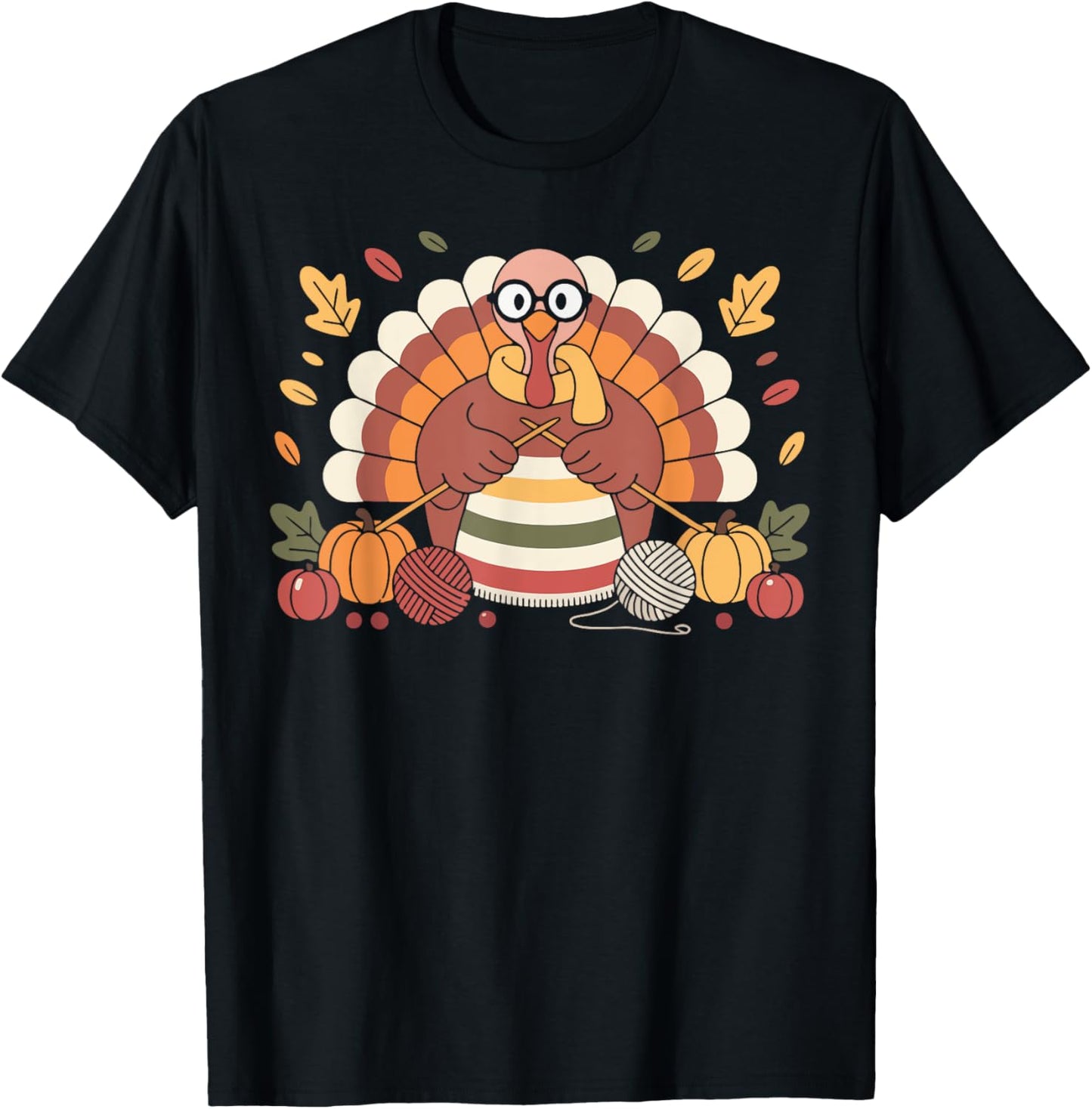 Thanksgiving Turkey Knitting Sweater with Pumpkins and Yarn Sweater | Premium Quality | Customer Favorite