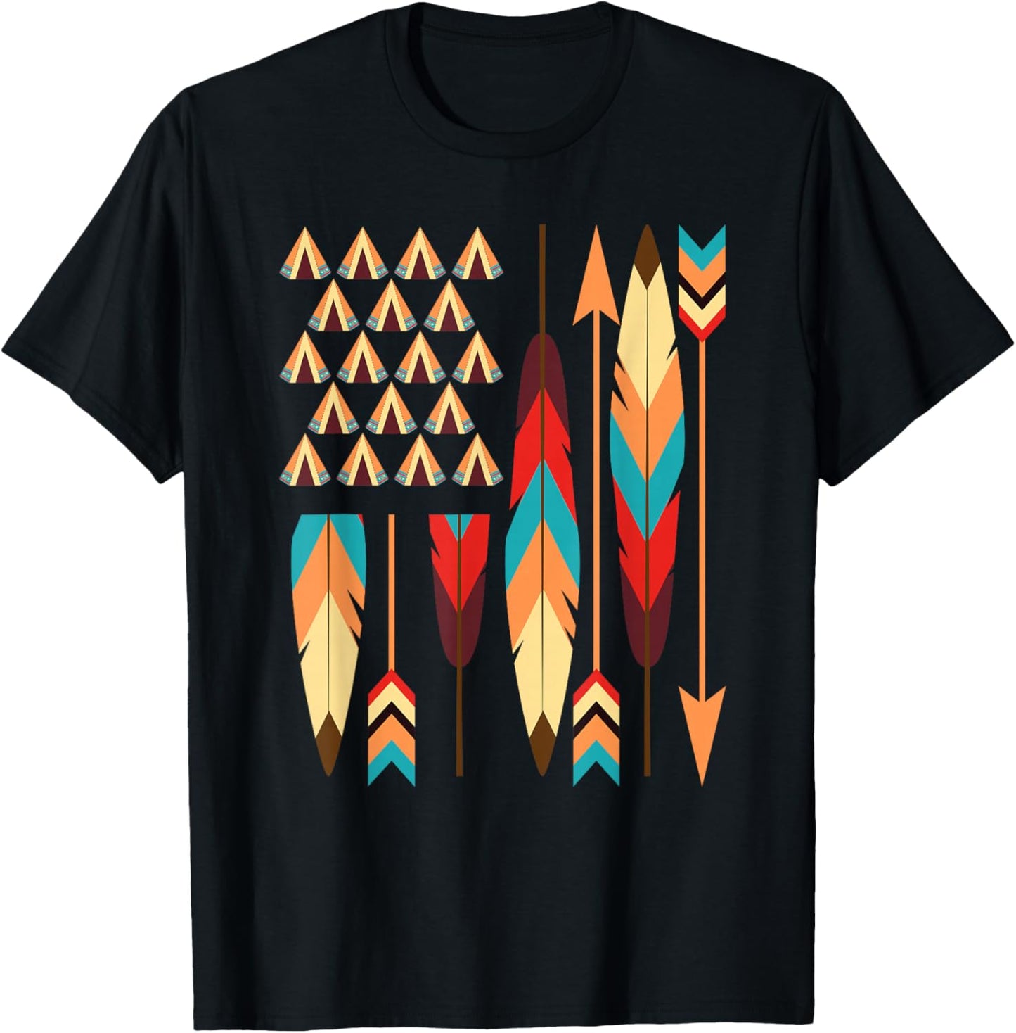 Native American Pride USA Flag T-Shirt T-Shirt | Premium Quality | Perfect for Crafters