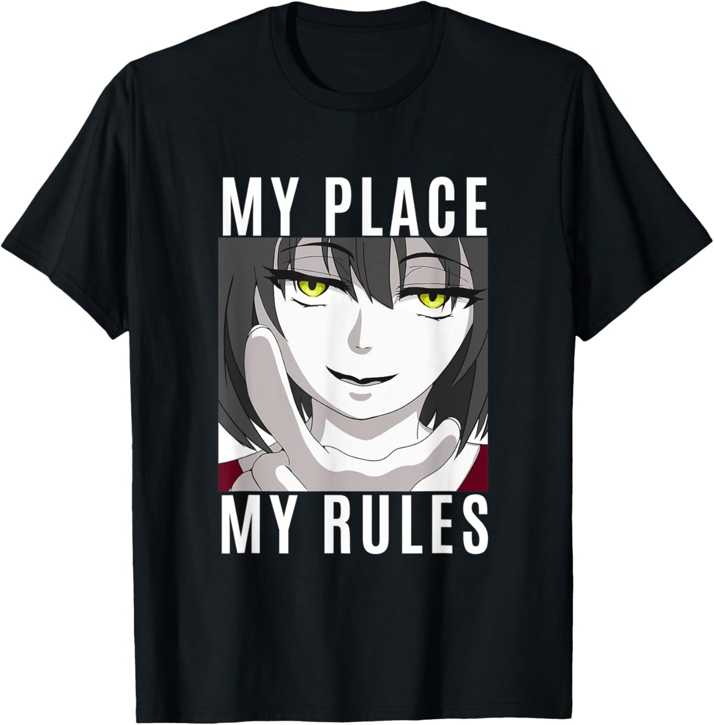 Funny Anime Manga My Place and My Rules Smug Smile Girl Meme Apparel | Bestseller Style | Aesthetic Casual Look