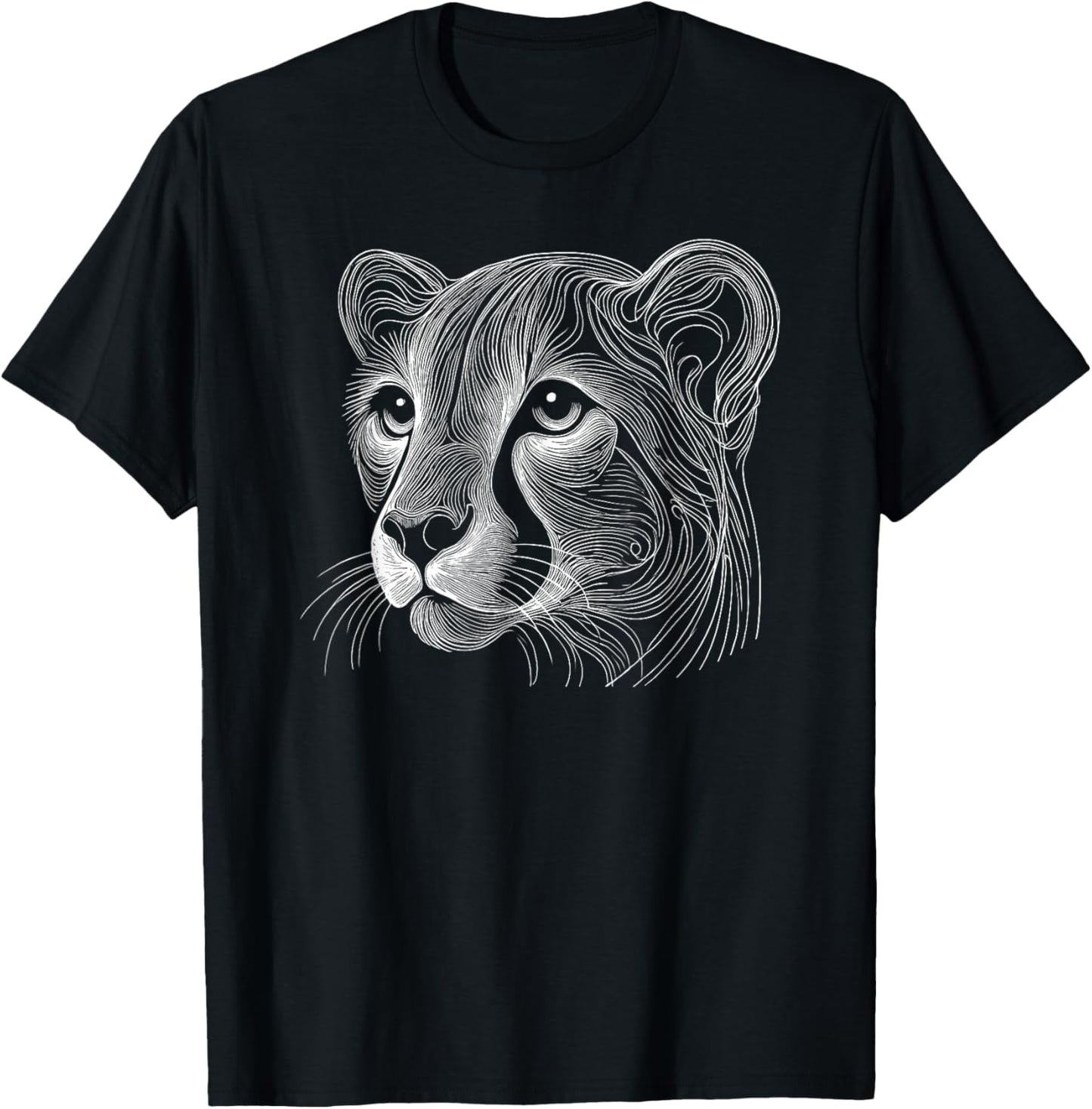 Line Art Cheetah Cheetahs Apparel Comfort Fit US Top Pick