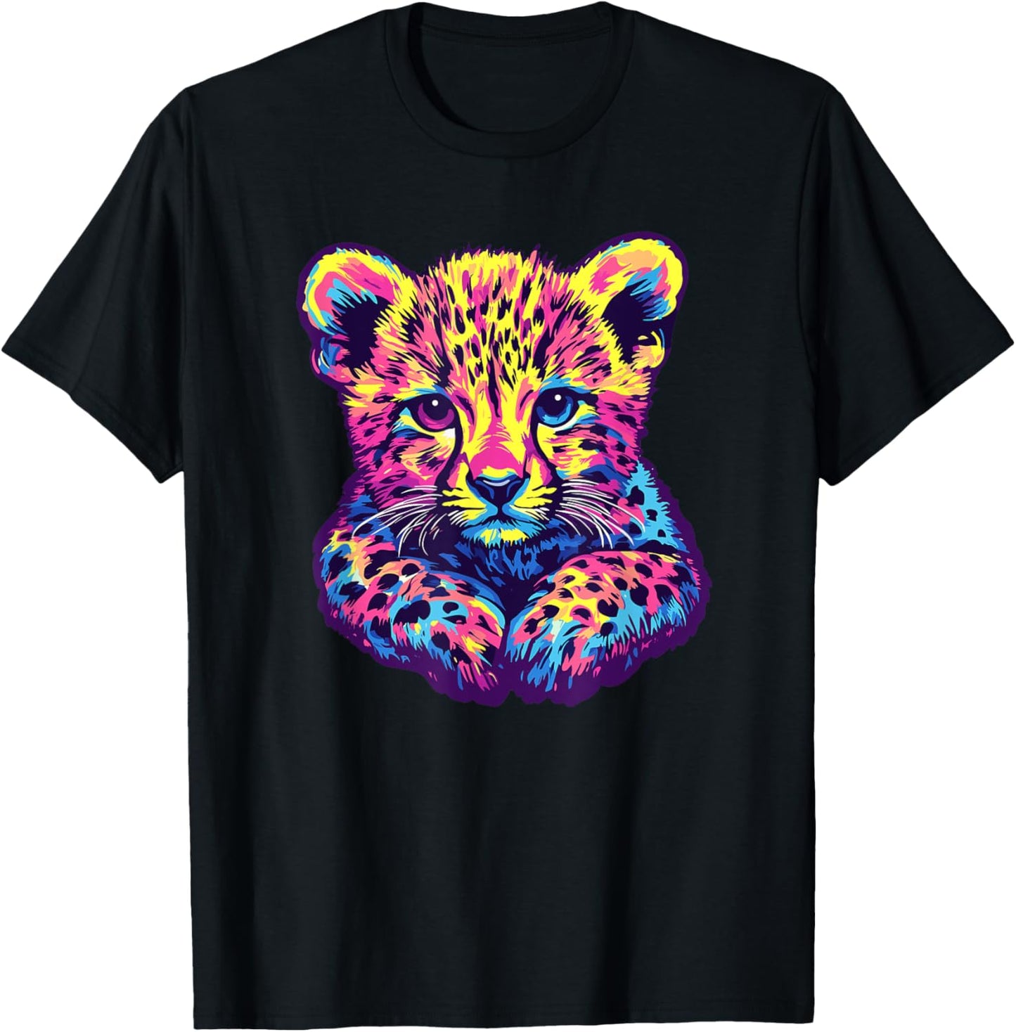 Cute Cheetah Cub Vibrant Colors Apparel Streetwear Style Gift Ready