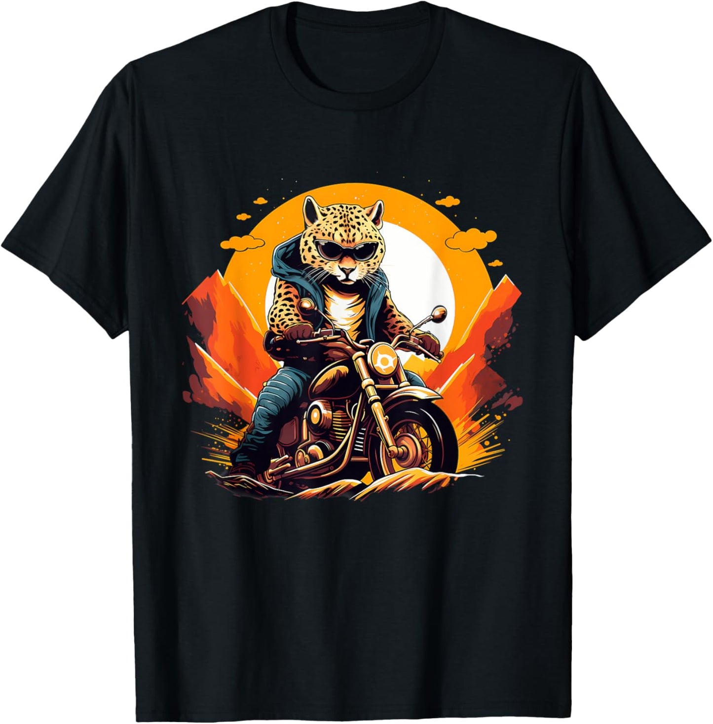 Biker Cheetah Riding Motorbike Apparel Comfort Fit Everyday Wear