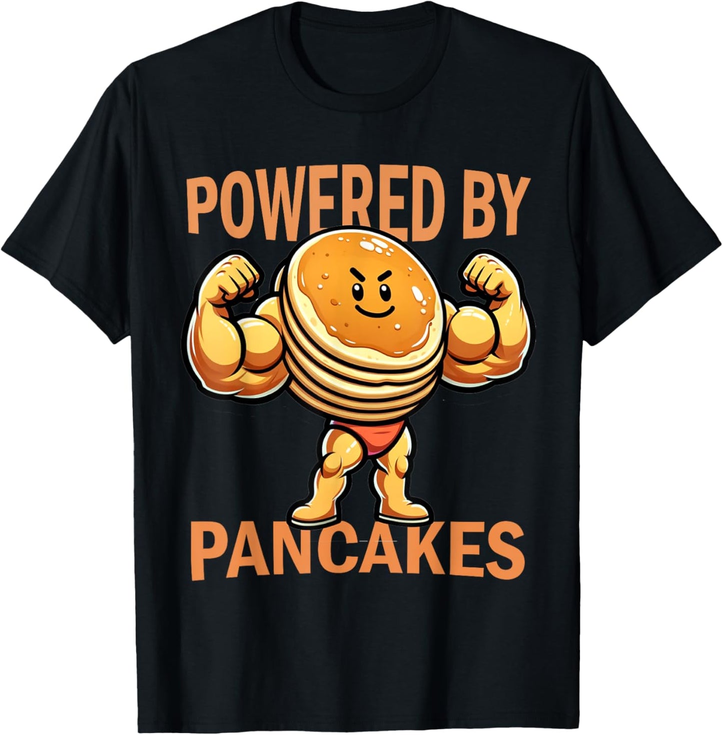 Cool Pancake Breakfast Funny Pancake Day Powered by Pancakes Apparel | US Viral Style | Comfort Daily Wear