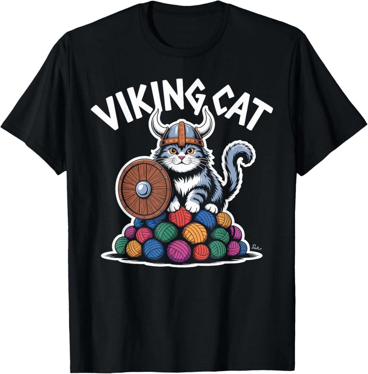 Viking Cat Shield Helmet Yarn Ball Warrior Yarn Supply | Trending 2025 | Best Seller Choice