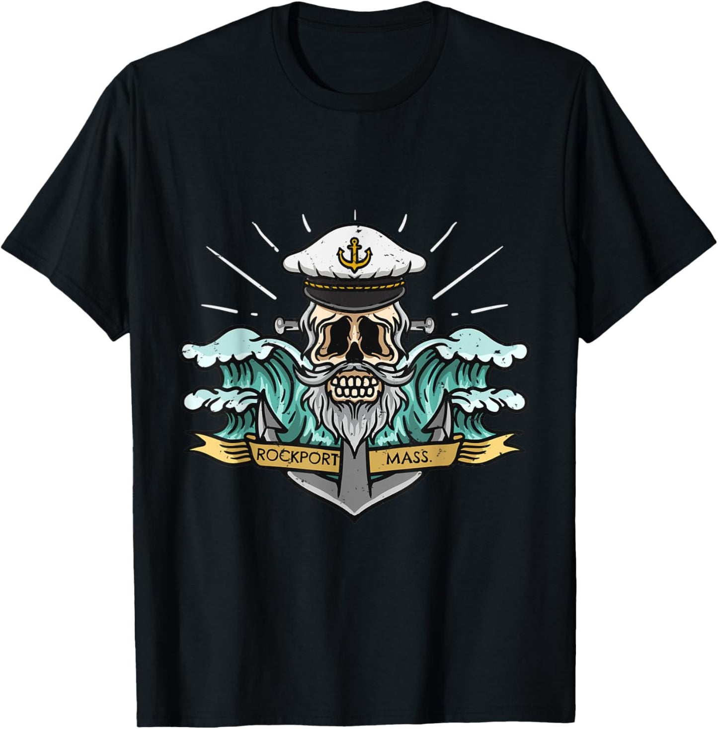 Rockport Beach Texas Sea Captain Pirate Skull Nautical T-Shirt for Men Women Kids T-Shirt | Google Shopping Optimized | Customer Favorite