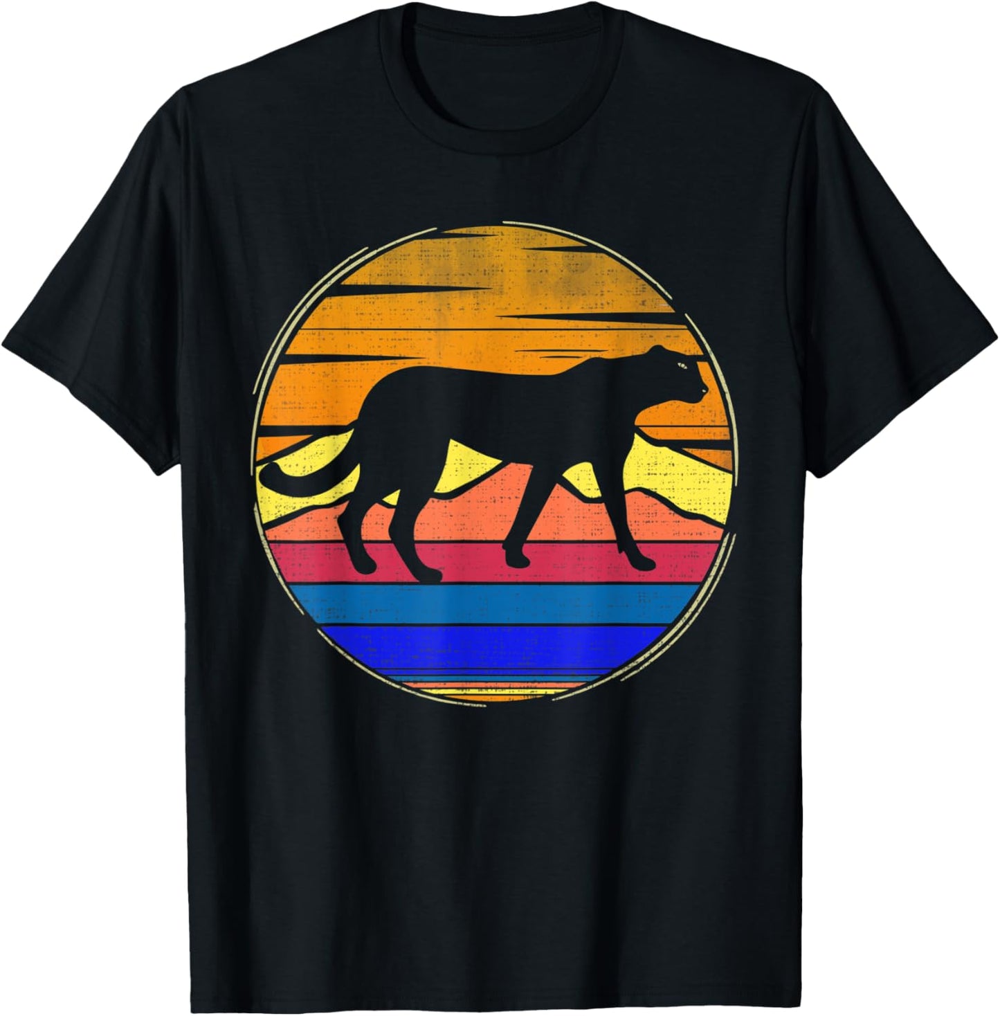 Vintage Cheetah Retro Sunset Funny Animal Lover Gifts Apparel High Search Demand Everyday Wear