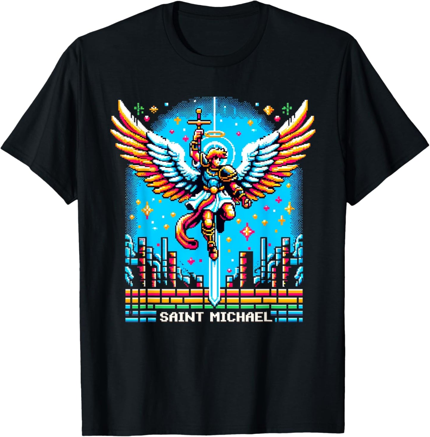 Saint Michael The Archangel Catholic Video Game Apparel | Viral Streetwear Style