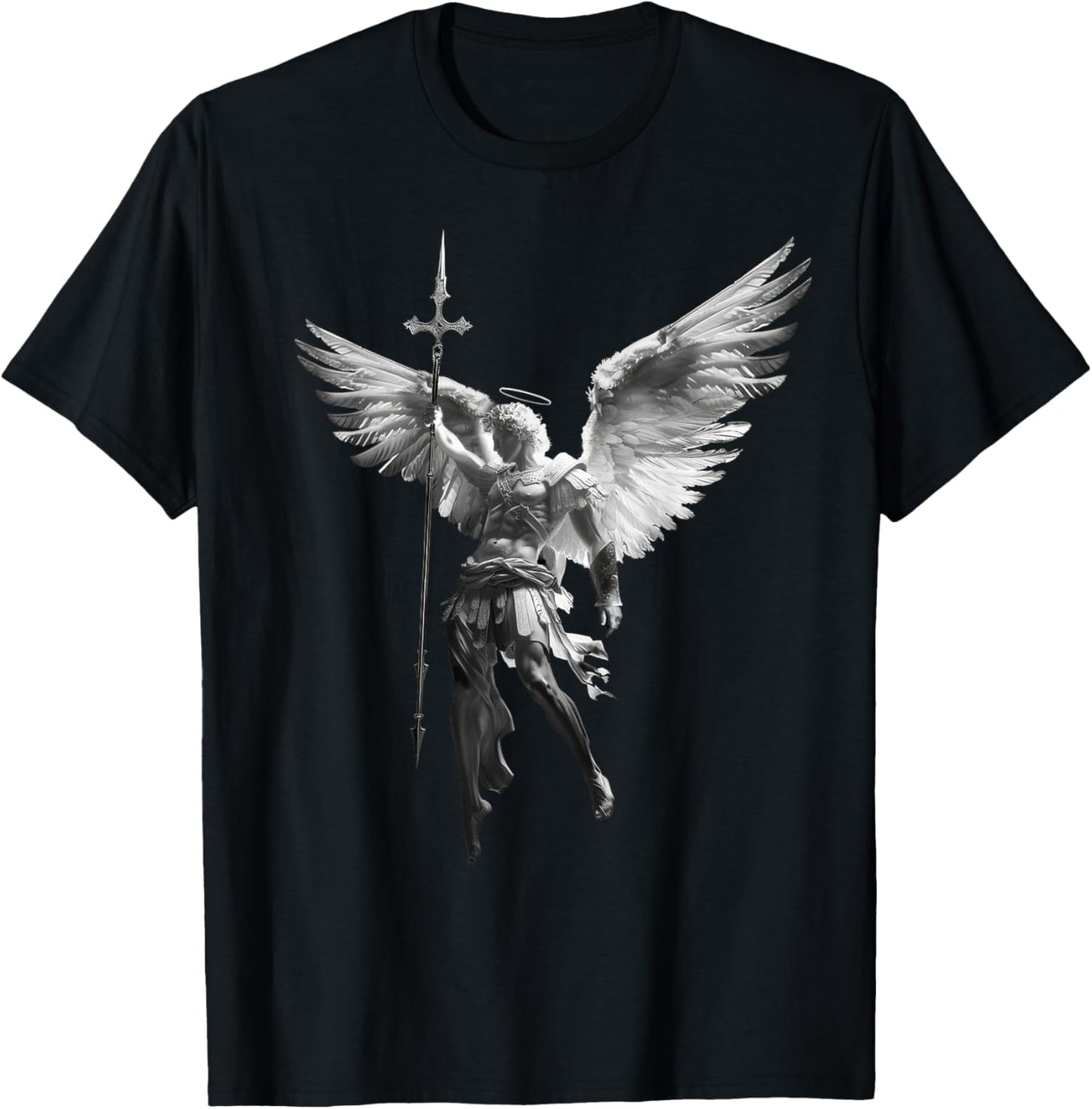 God's Angel Michael Archangel with Spear Cross and Wings. Apparel | Premium Quality