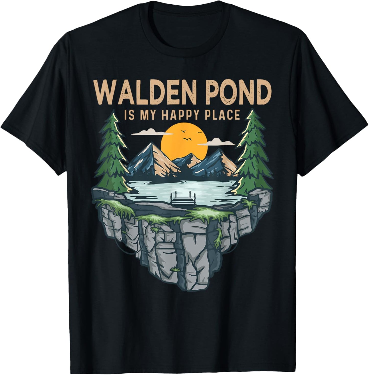 Fishing Boating Camping - My Happy Place Walden Pond Apparel | Premium Quality | Customer Favorite