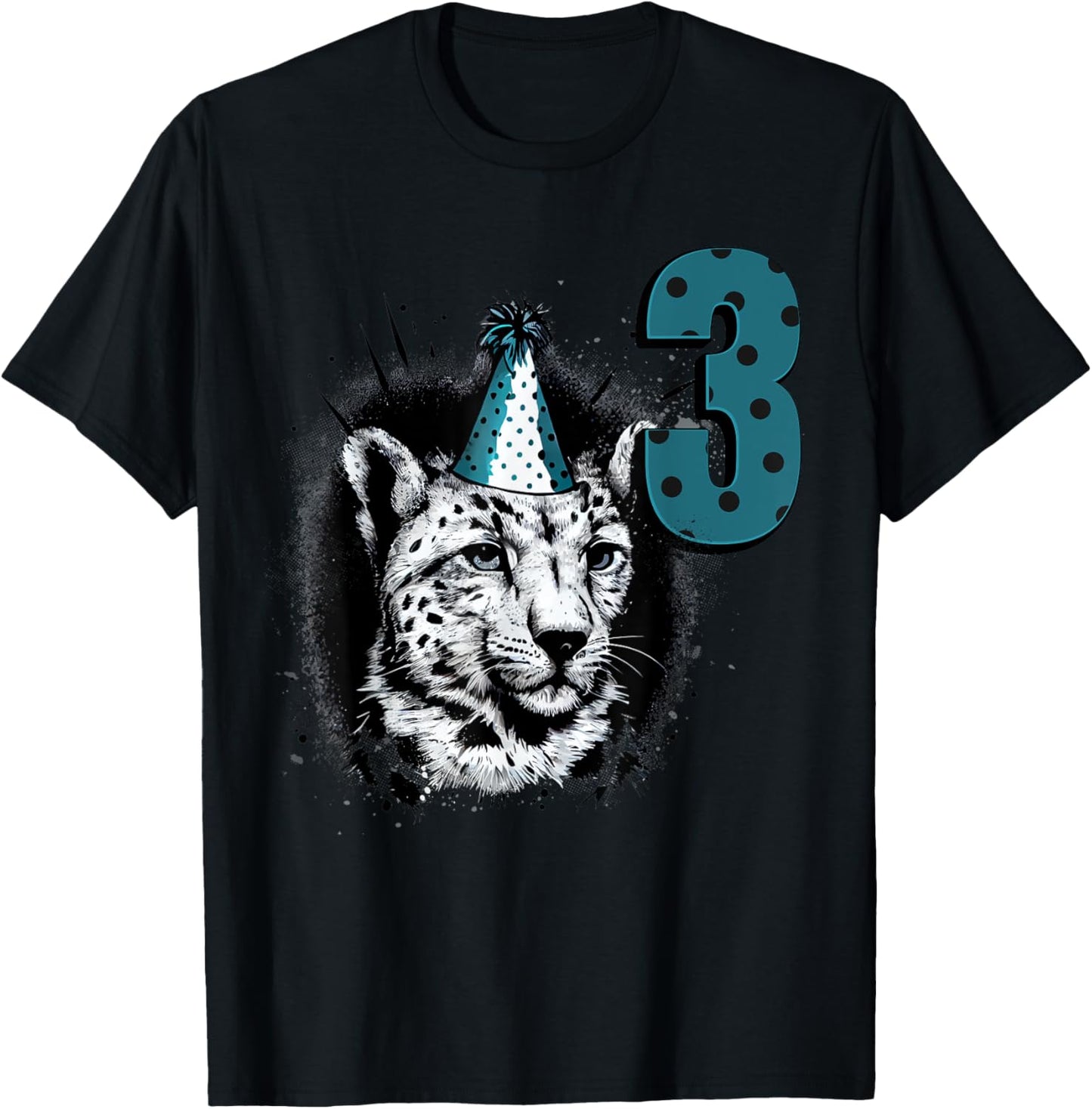 Happy 3rd Birthday Wayward Cheetah wearing a party hat Apparel Comfort Fit Gift Ready