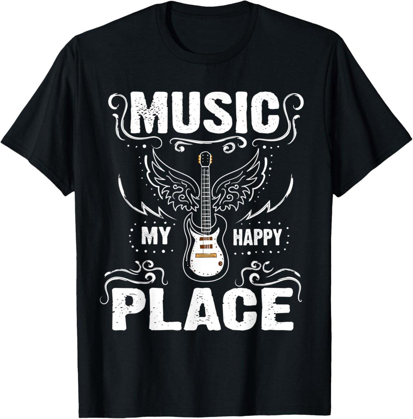 Music Is My Happy Place Guitar Apparel | Premium Quality | Top Rated Comfort